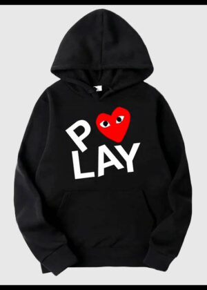 cdg play heart hoodie