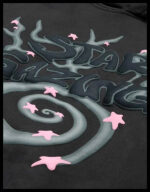 puff print stargazing black hoodie