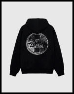 stussy dot stamp fleece hoodie