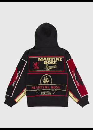 supreme martine rose towel hoodie black