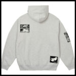 palace patch grey zip up hoodie