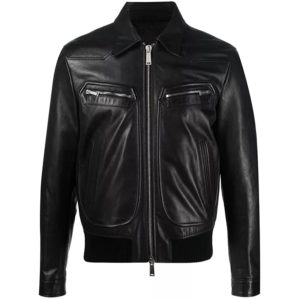Classic Mens Black Biker Leather Jacket Classic Mens Black Biker Leather Jacket