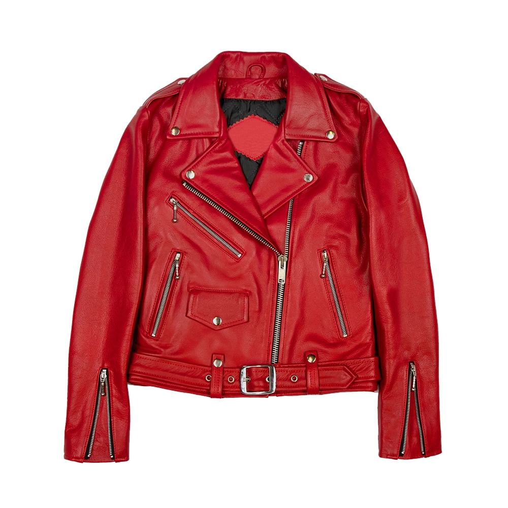 Women's Red Leather Moto Jacket Women's Red Leather Moto Jacket